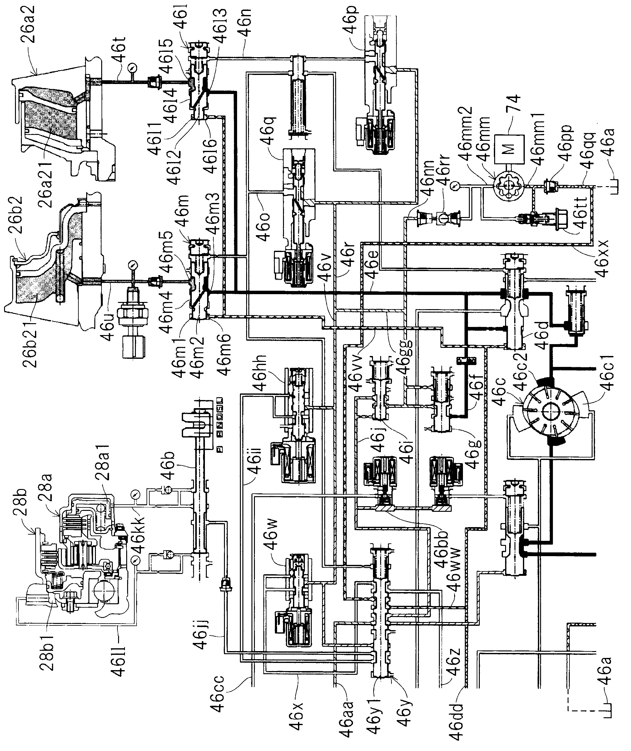 Fluid pressure supply device of transmission