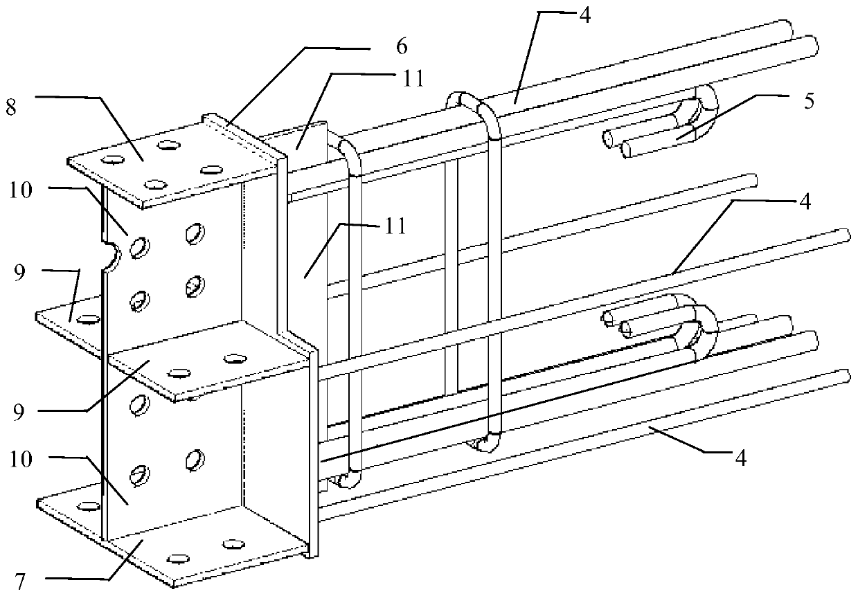 Fully fabricated reinforced concrete wall panel vertical bending-resistance beam joint structure through bolt connection