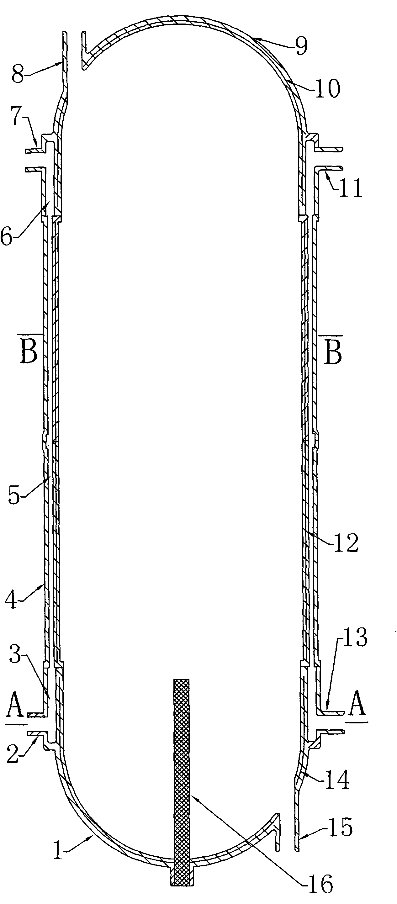 Pressure-bearing double-cycle all-plastic water tank liner