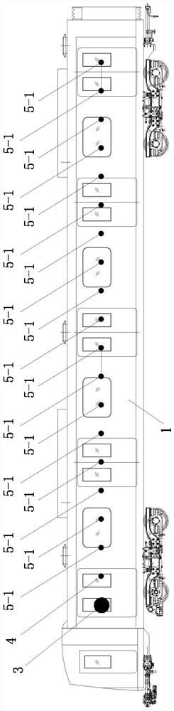 Test method for sound absorption coefficient in passenger compartment of rail train based on semi-anechoic chamber of whole vehicle