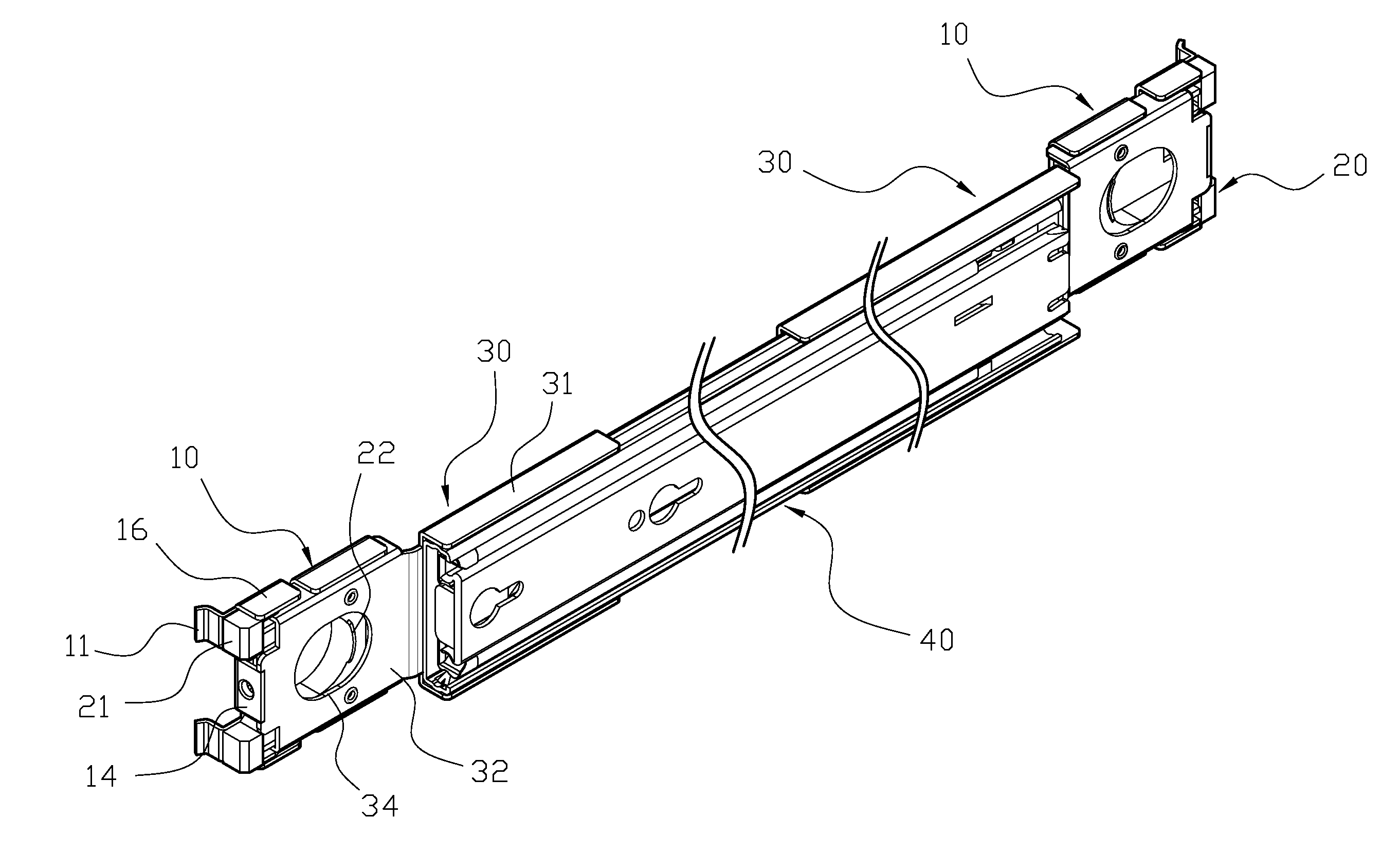 Fast rail bracket securing structure for server