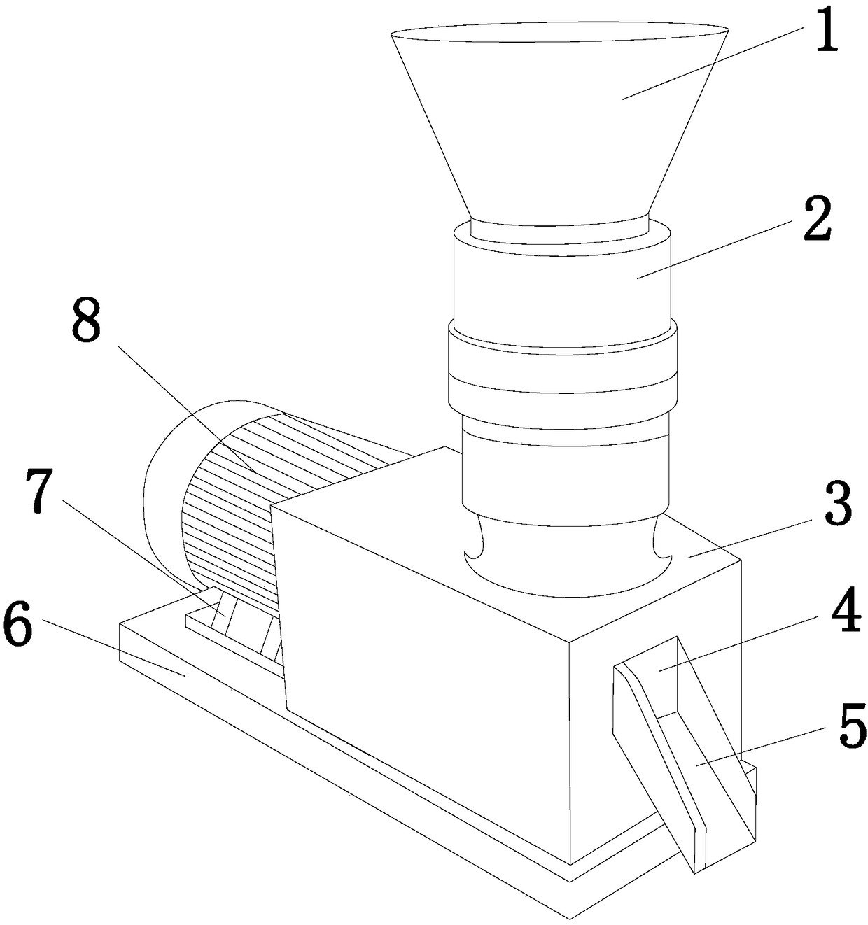 Automatic feed processing and granulating device