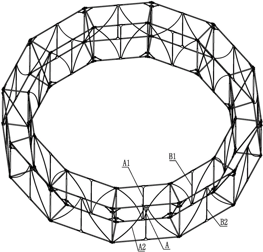 Dual-layer ring truss antenna mechanism based on passive drive