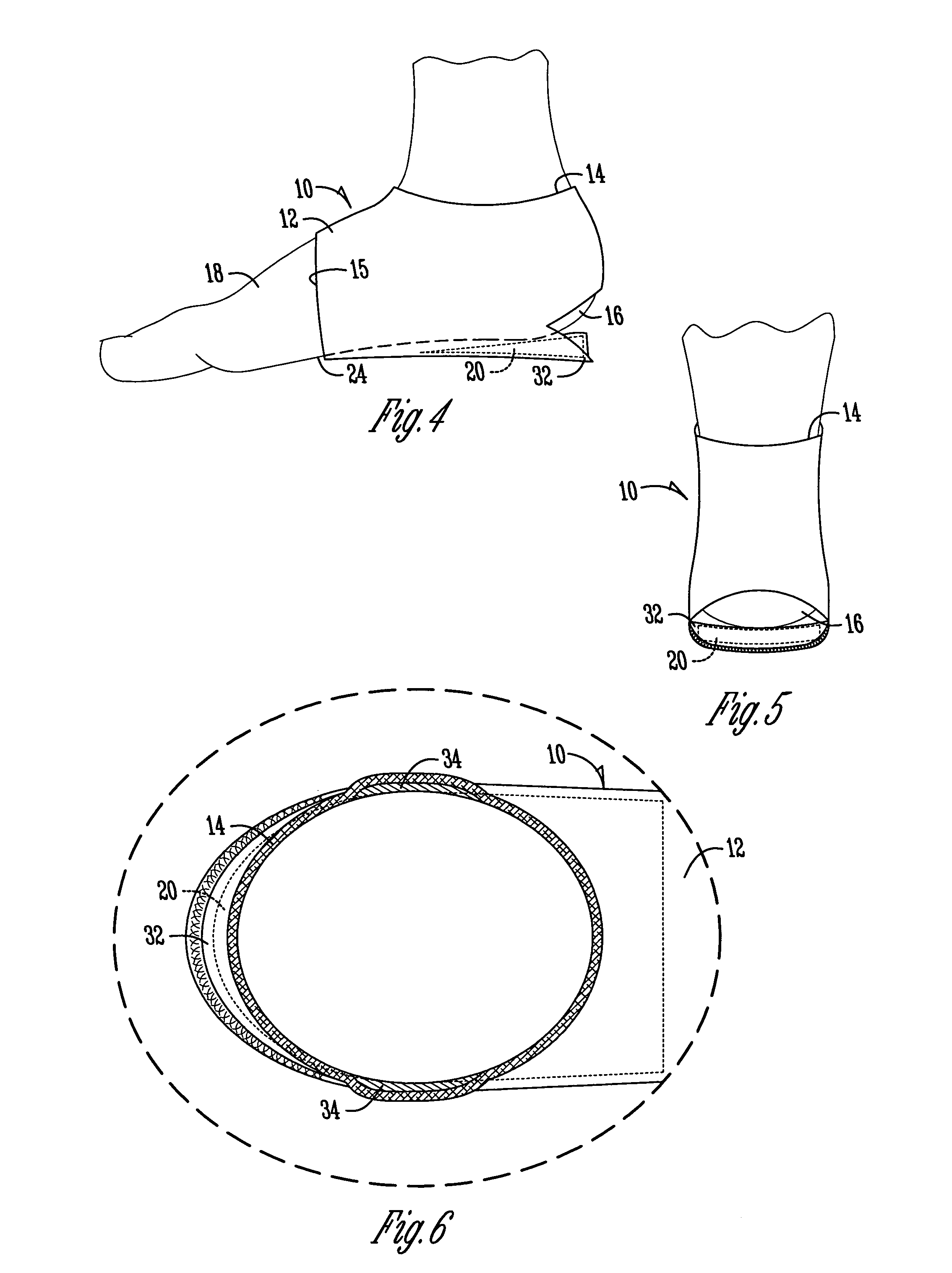 Device for heel shock absorption, swelling, and pain treatment