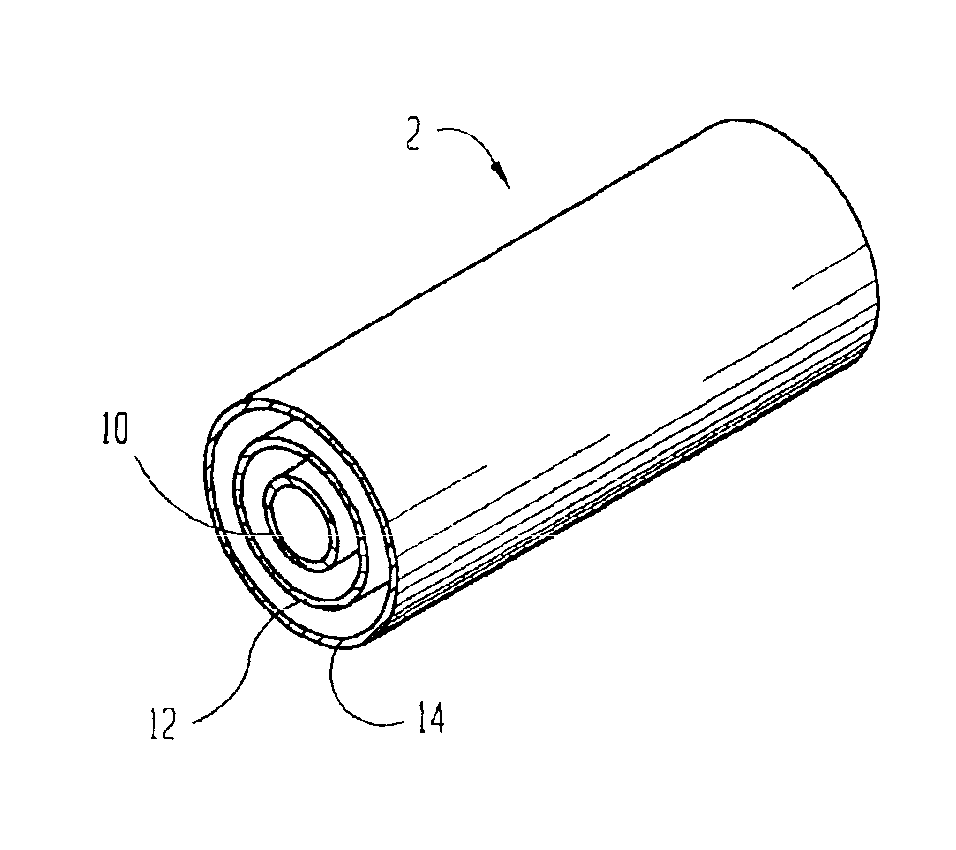 Consecutively wound or stacked battery cells