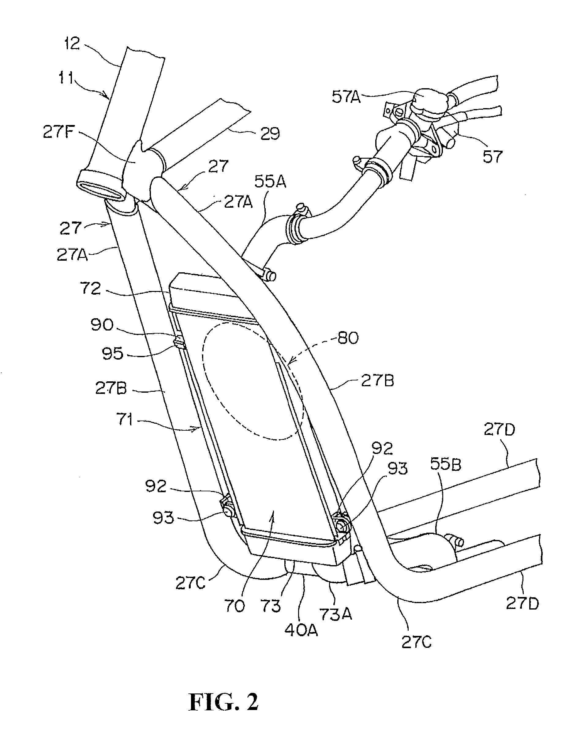 Radiator attachment structure for saddle-ride type vehicle