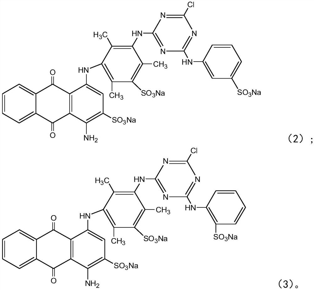 A kind of blue active dye and preparation method thereof