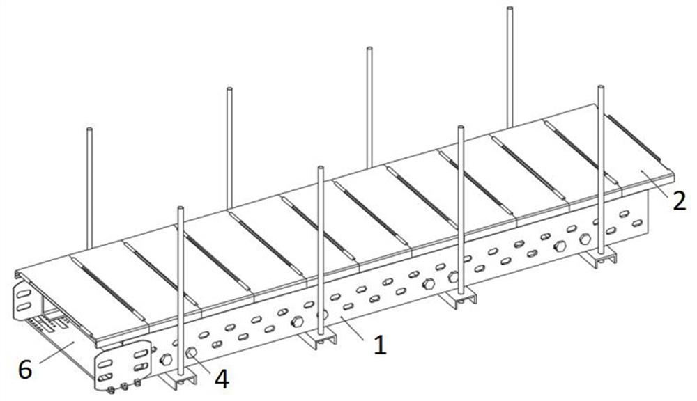 A combined cable tray with fixed structure