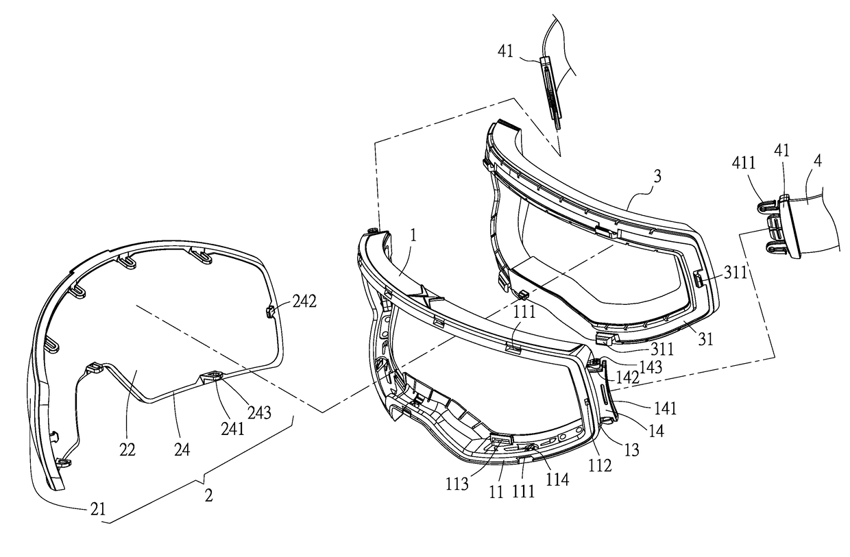 Snow goggles allowing disassembly