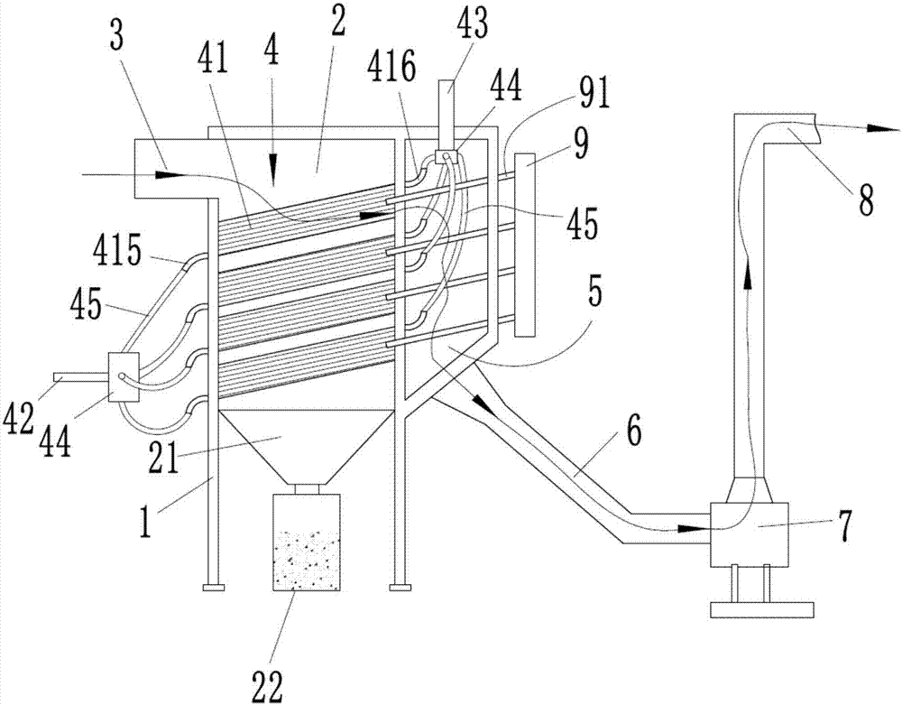 Industrial dust removal apparatus