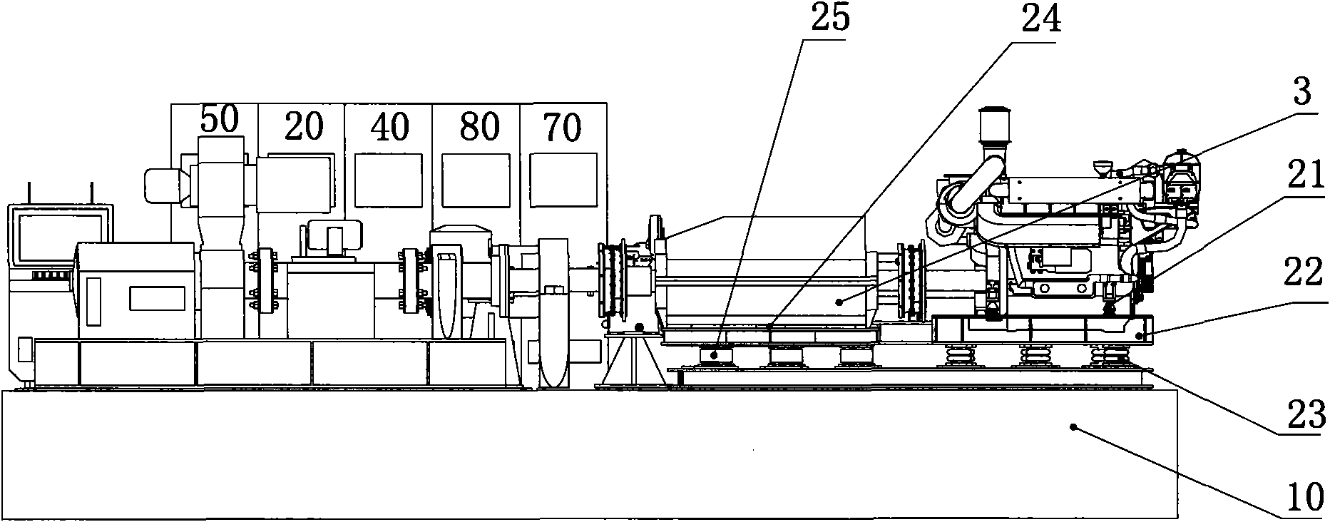 Test platform for ship propulsion system