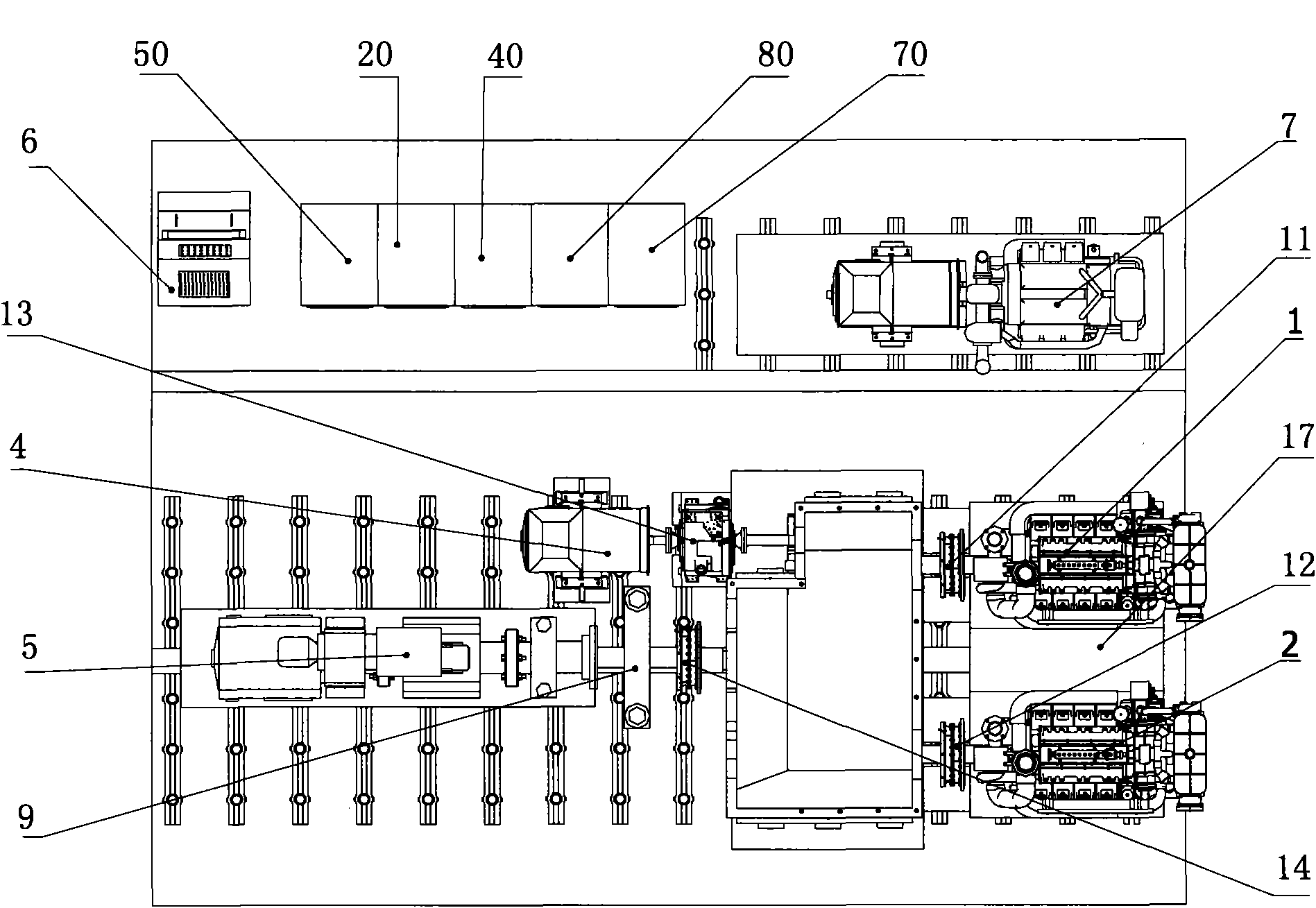 Test platform for ship propulsion system