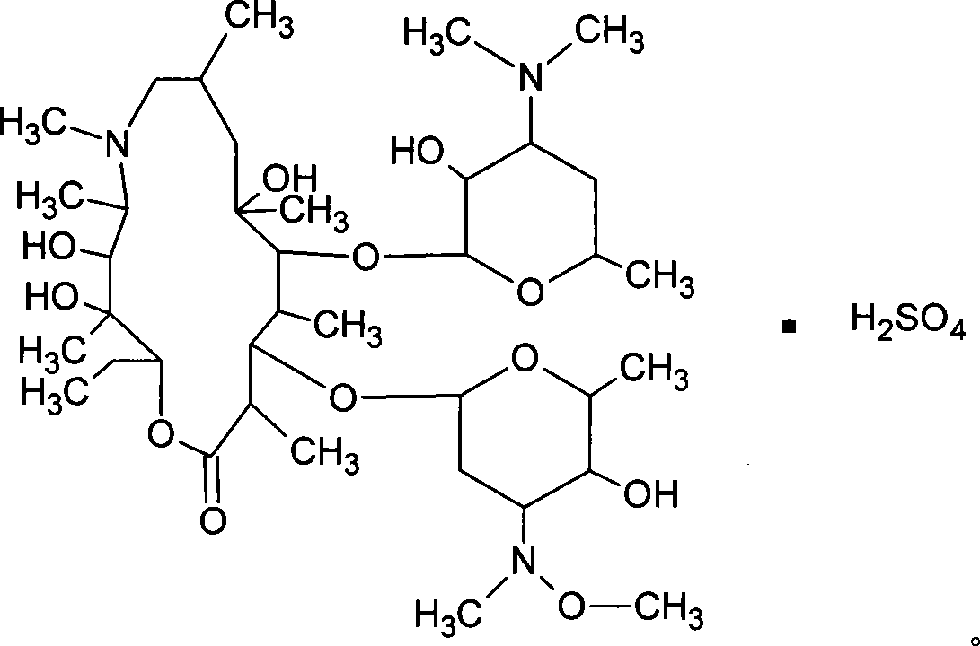 Sulfuric acid azithromycin, application thereof, freeze dried of the sulfuric acid azithromycin and preparation method for the freeze dried