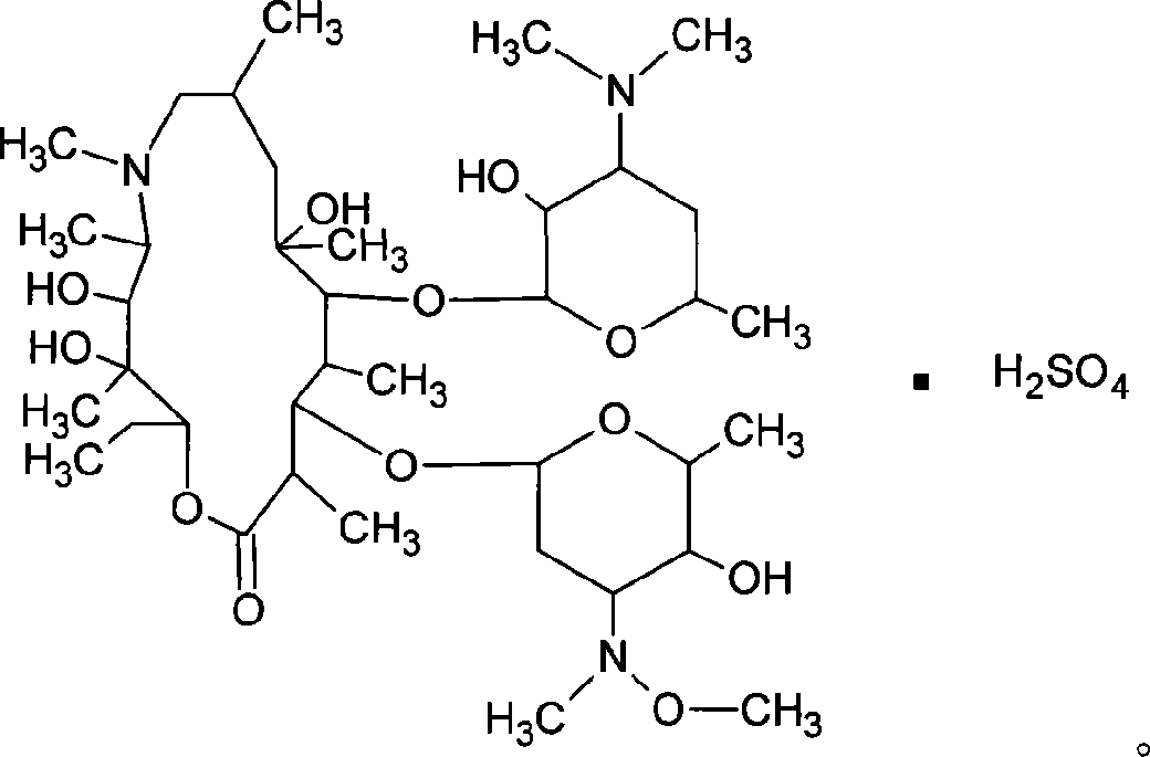 Sulfuric acid azithromycin, application thereof, freeze dried of the sulfuric acid azithromycin and preparation method for the freeze dried