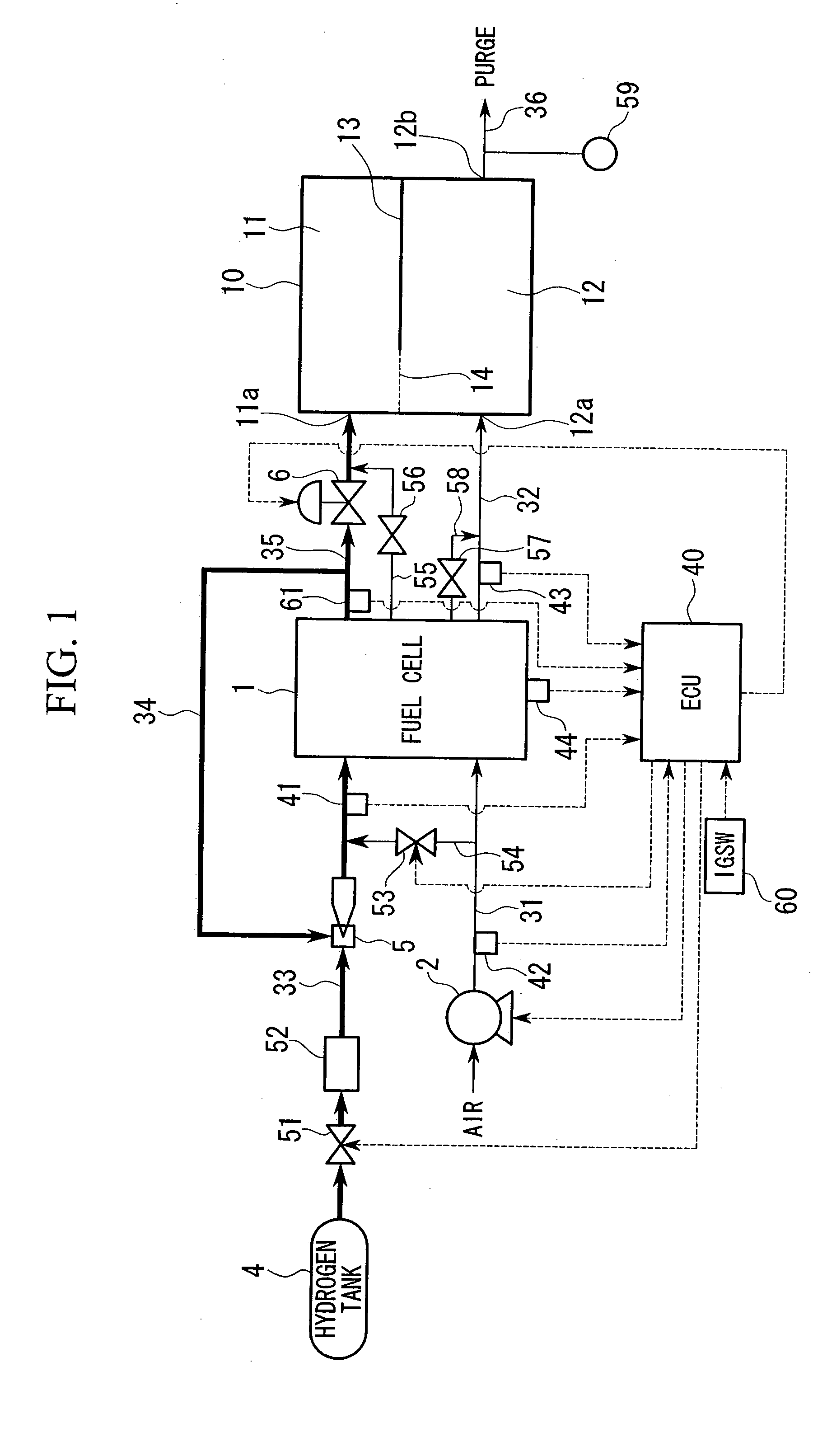 Stop method for fuel cell system