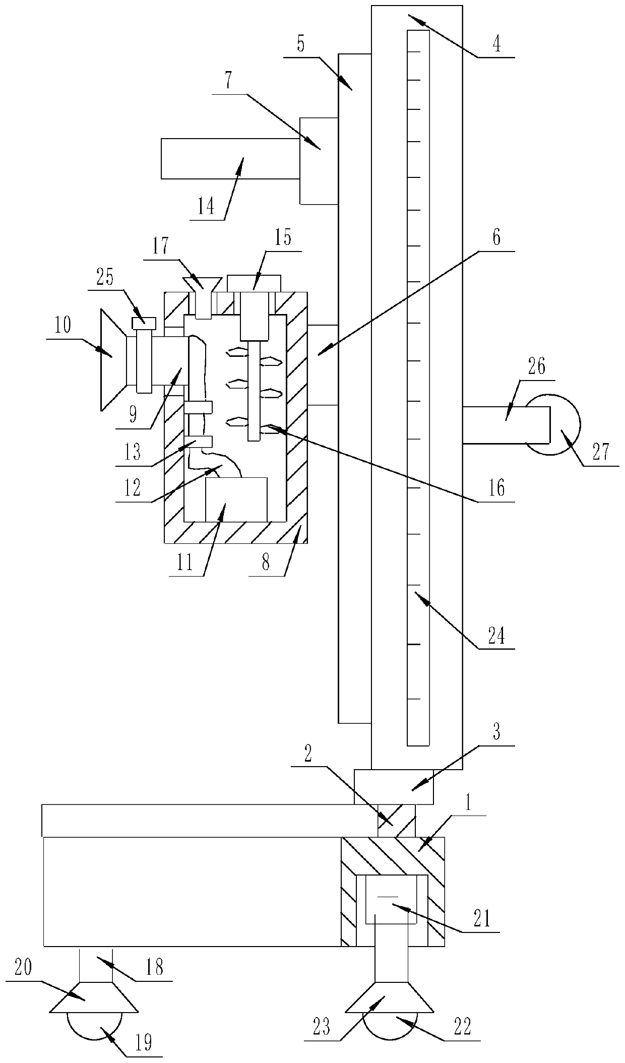 A municipal tree trunk anti-insect painting device