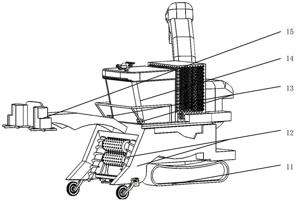 Induction system of small-sized section-cutting type crawler sugarcane harvester and control method