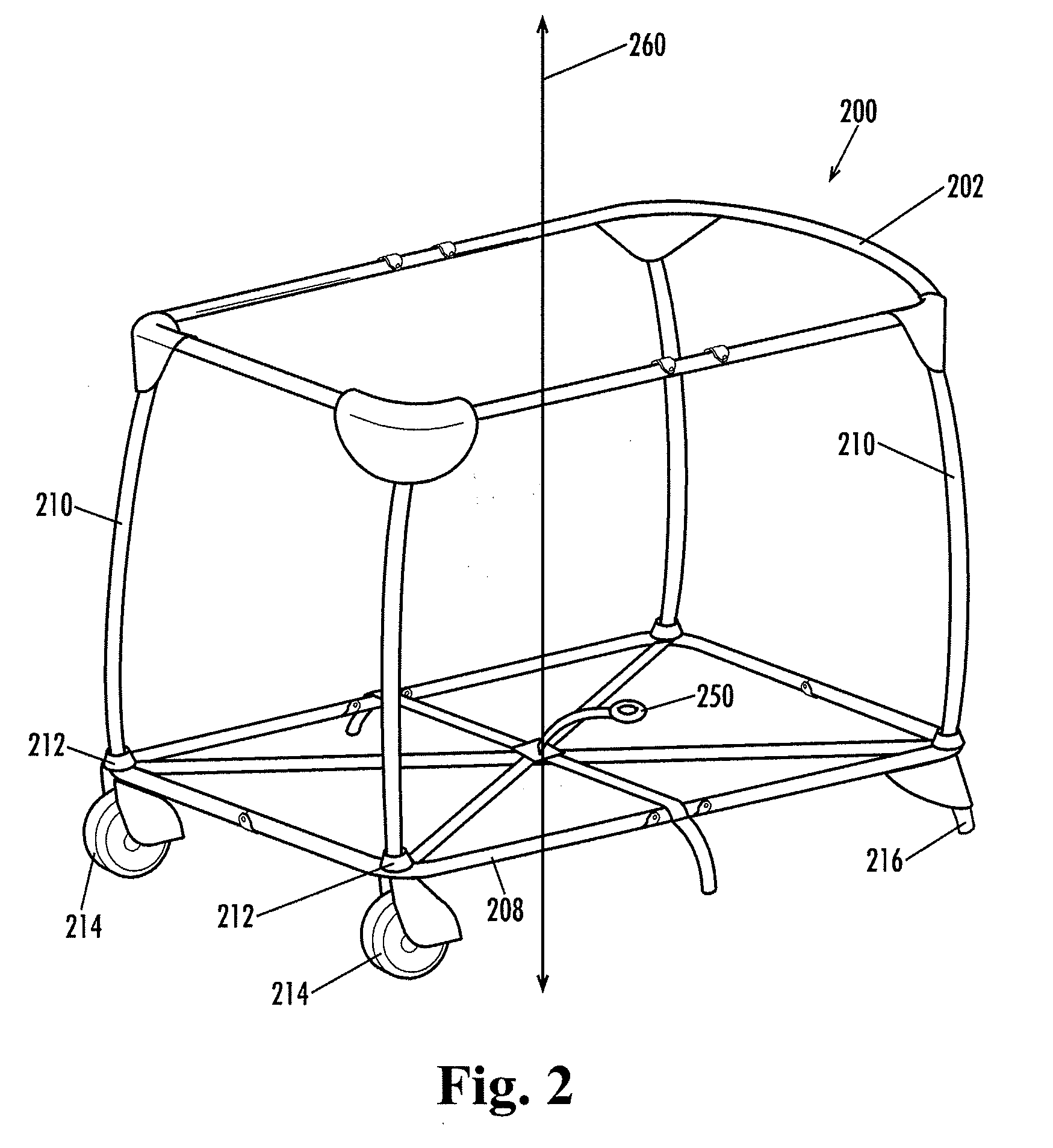 Mesh arrangement for bassinet assembly