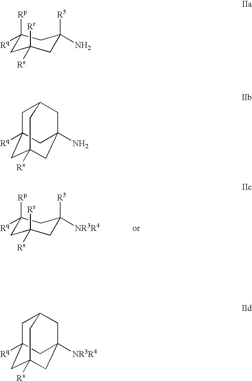 Compositions Comprising Cyclohexylamines and Aminoadamantanes