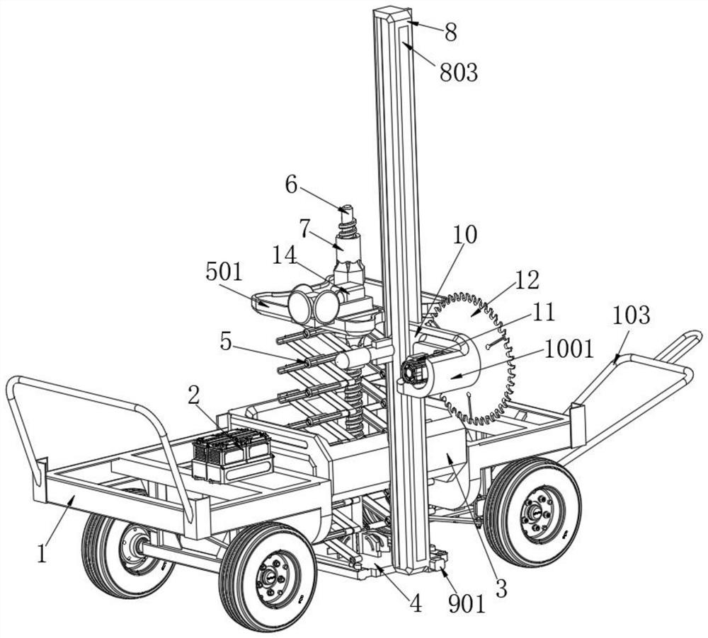 Trimming and leveling device for house building prefabricated wallboards and using method thereof