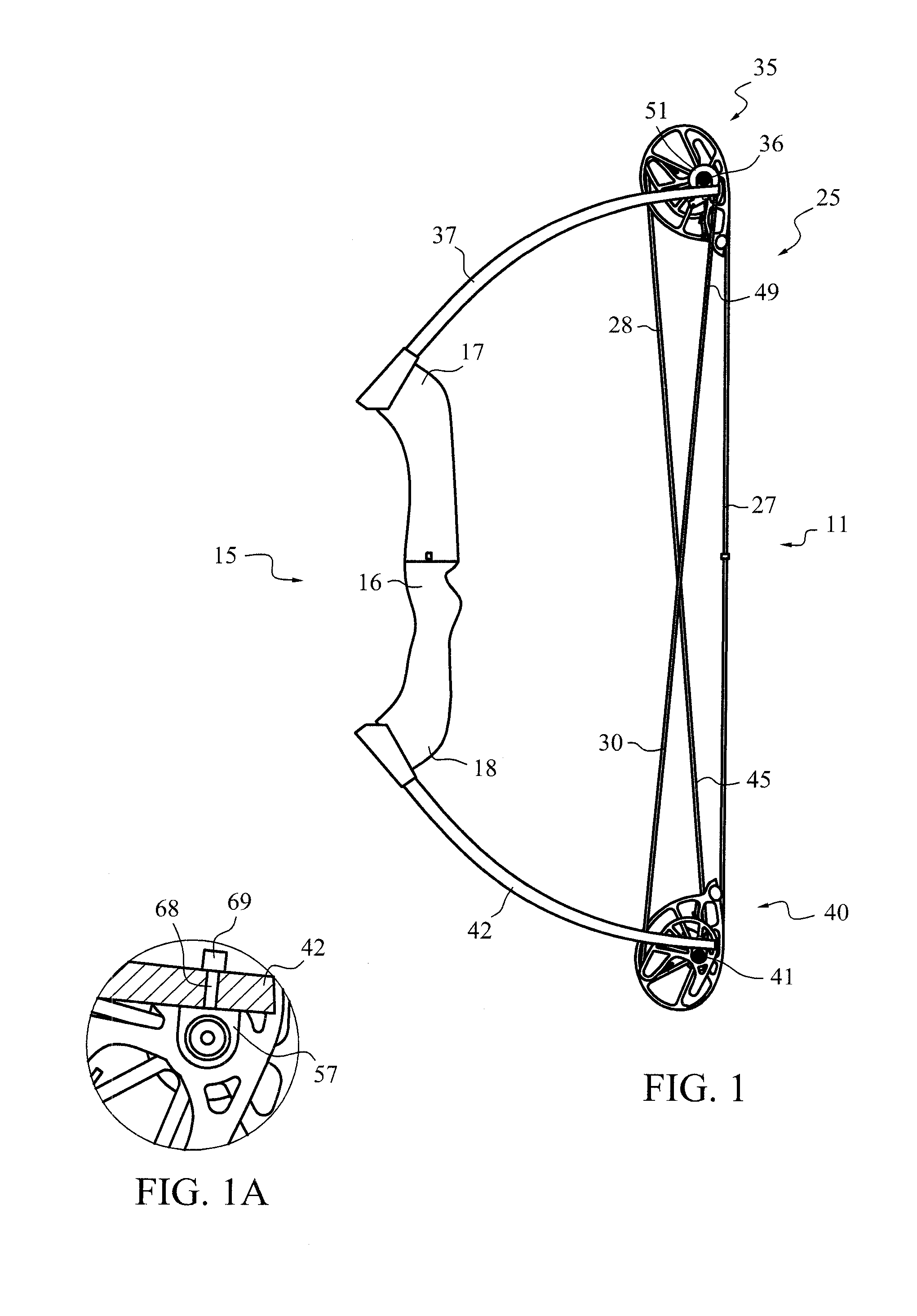 Pillow block bearing assembly for compound bows