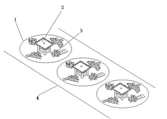 Method for distribution of offshore oil platform abandoned structures and laying of artificial reefs