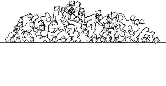 Method for distribution of offshore oil platform abandoned structures and laying of artificial reefs