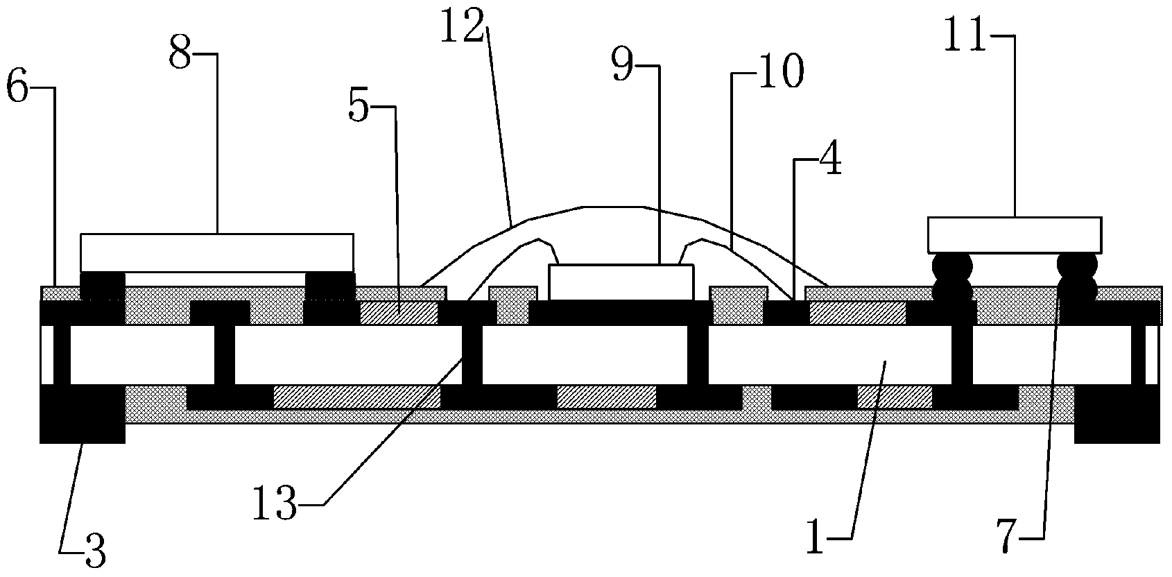 Integration method of leadless planar surface mounting type thick film hybrid integrated circuit