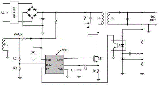 External adjustable overpower compensation circuit of switching power supply