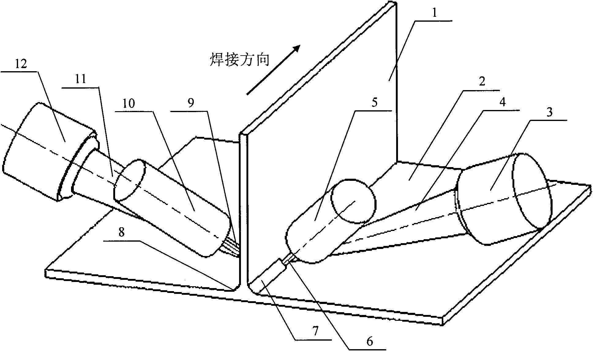 Non-splash, low-deformation, high-quality and high-efficiency welding method for T-shaped joint of aluminum alloy sheet