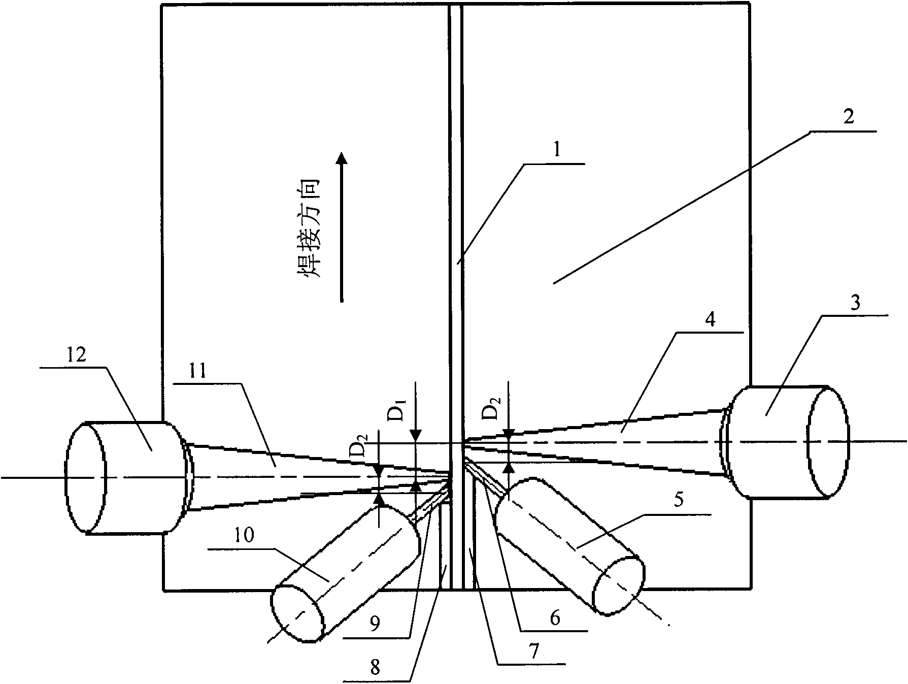 Non-splash, low-deformation, high-quality and high-efficiency welding method for T-shaped joint of aluminum alloy sheet