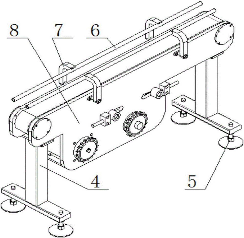 Separate bottle conveying and automatic packing device