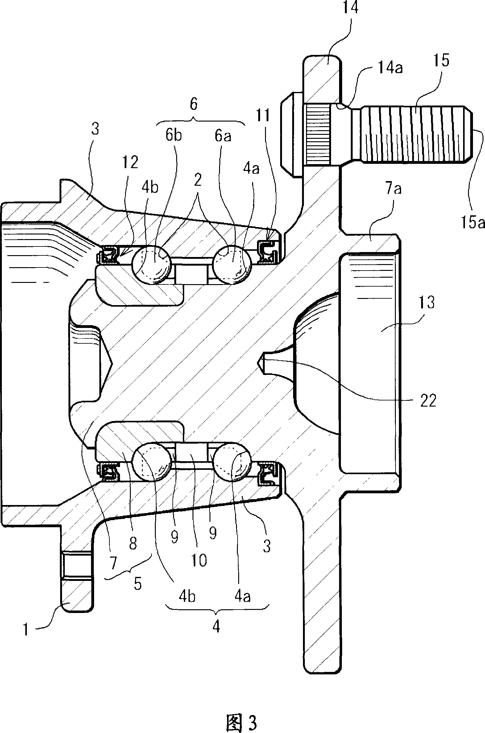 Bearing device for wheel