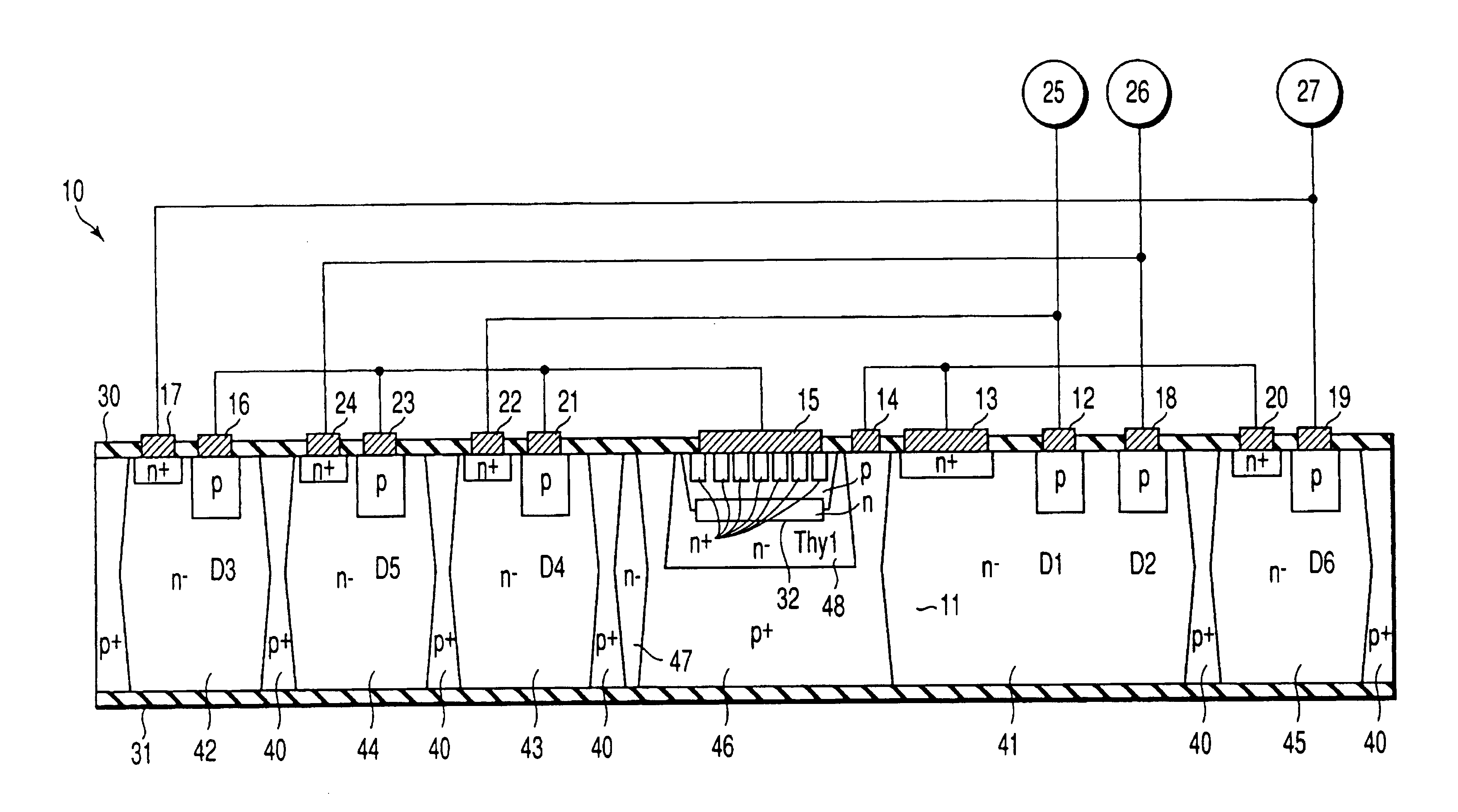 Surge protection semiconductor device