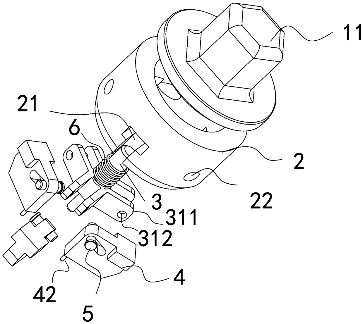 Tightening clamp for hinge screw tightening robot