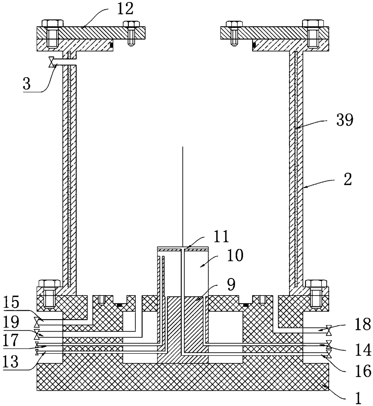 Freeze-thaw thermal cycle triaxial seepage multifunctional pressure chamber for geotechnical materials