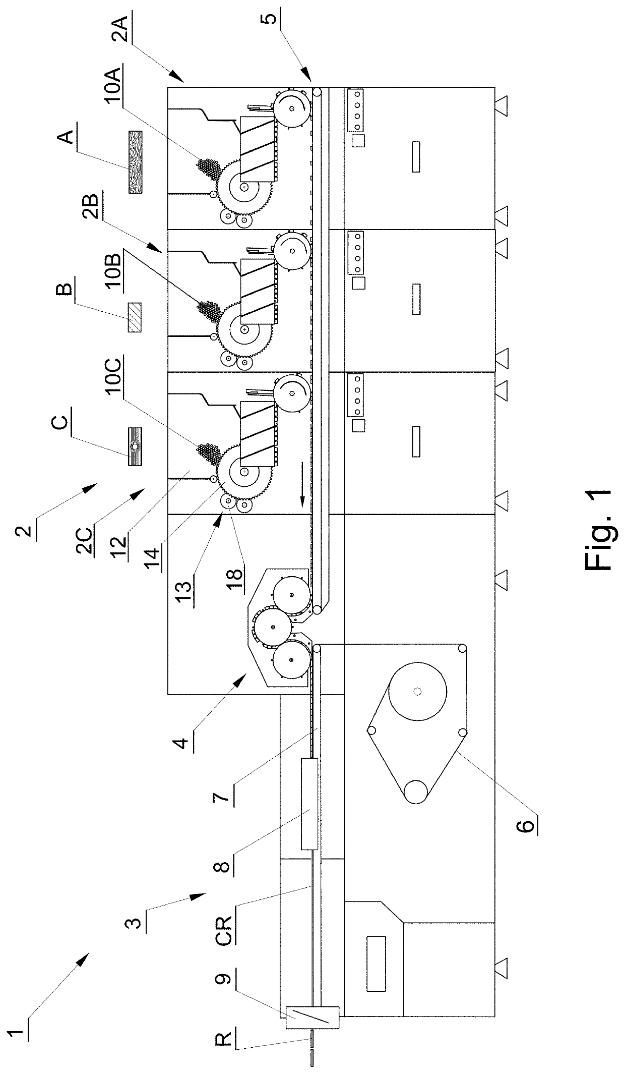 Feeding apparatus for feeding a tobacco industry segment