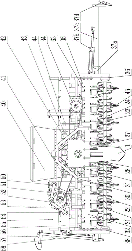 Pneumatic rice precision dry direct seeding machine that simultaneously realizes fertilization and level ground by opening ditch