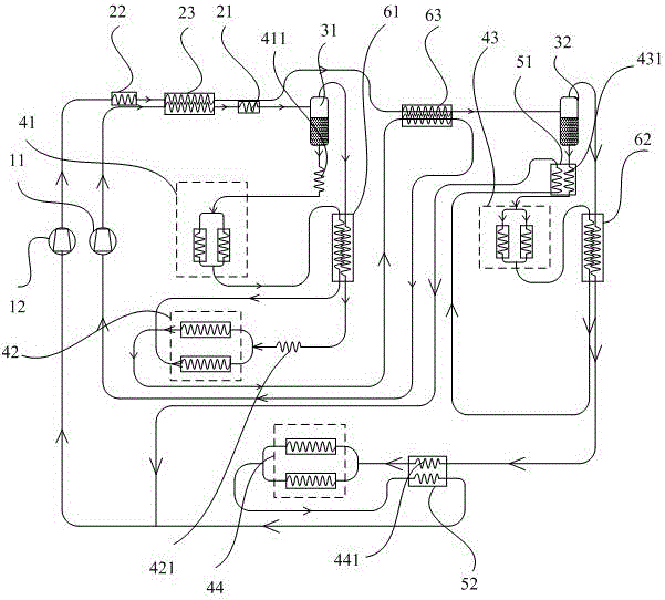 Double-loop separated type refrigeration equipment