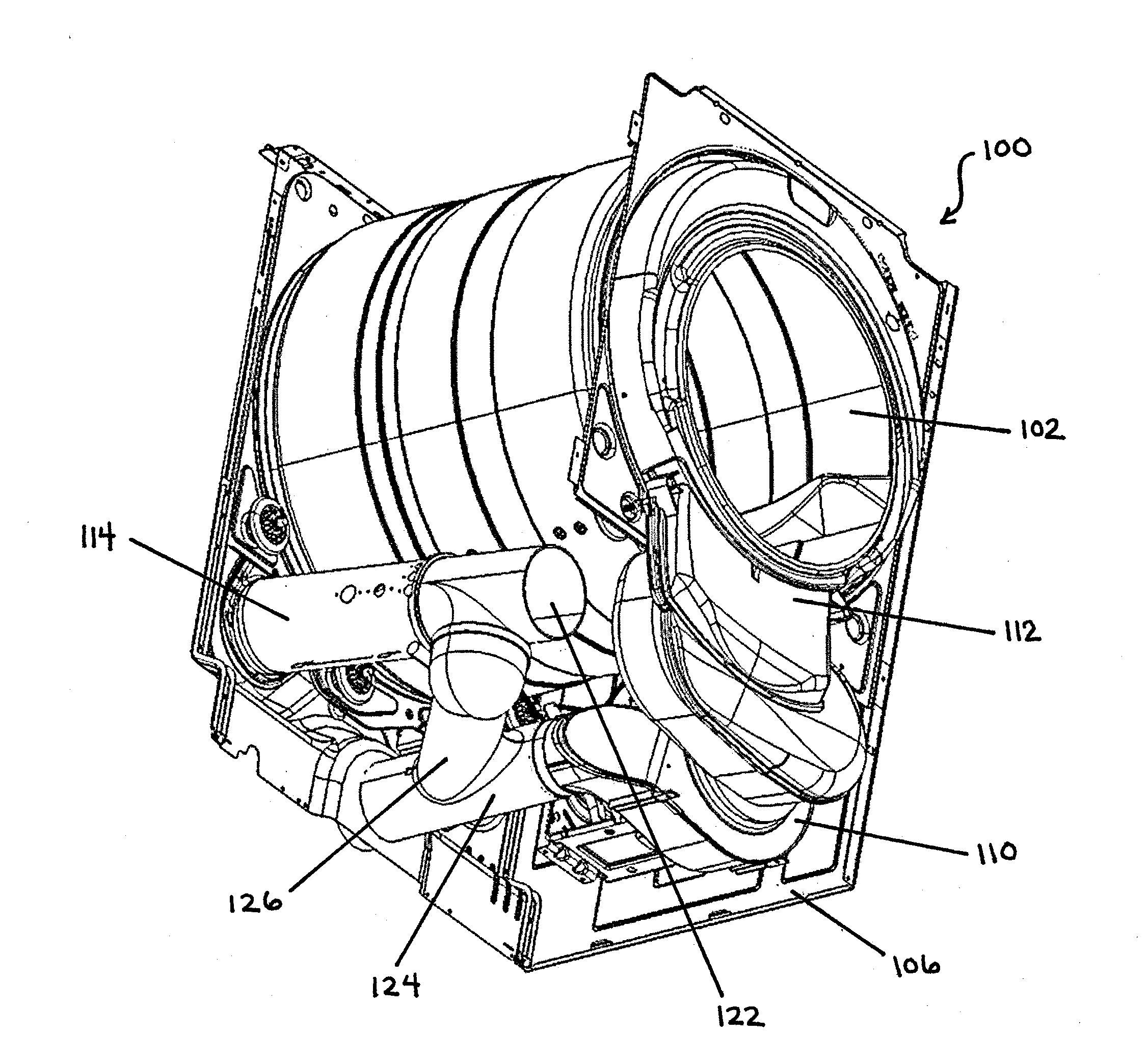 Dryer with Air Recirculation/Heat Exchange Subassembly