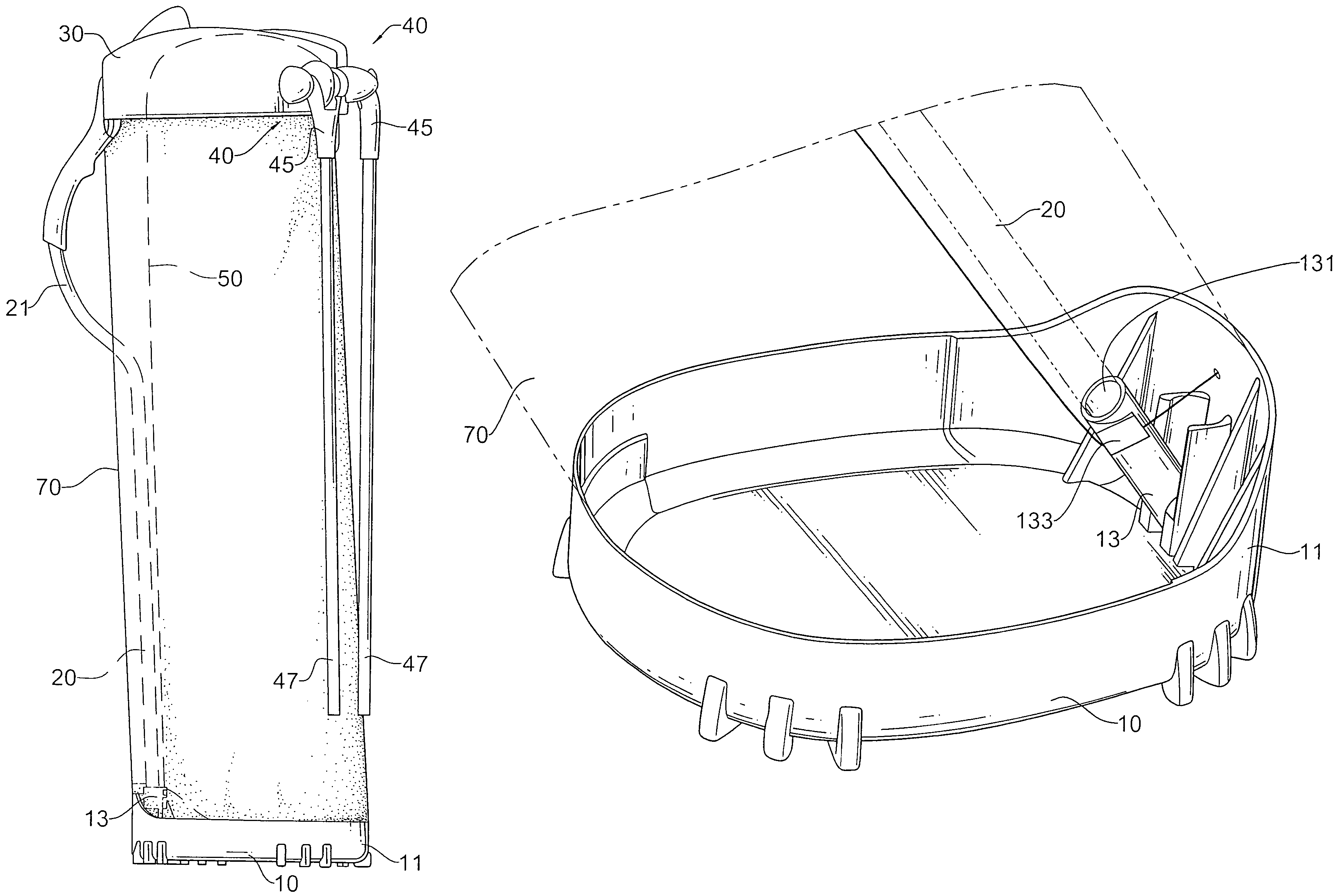 Golf bag structure with two leg assemblies