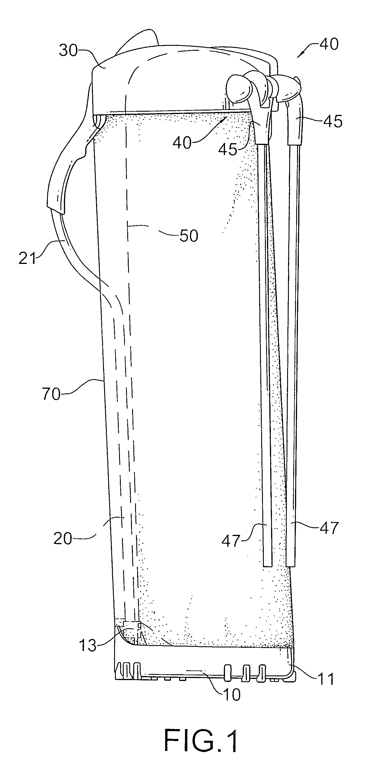 Golf bag structure with two leg assemblies