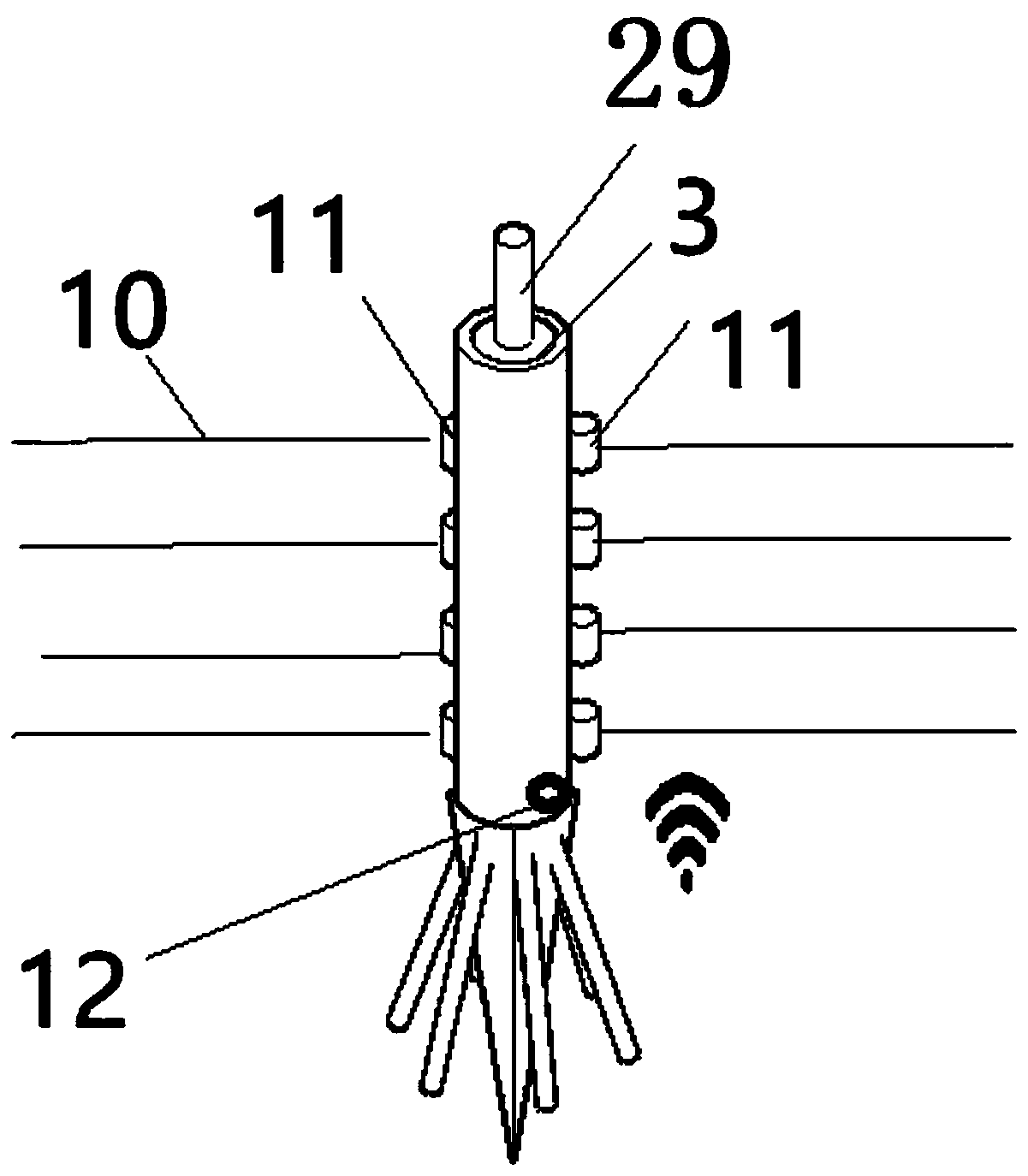 Debris flow and ecological red line tension remote boundary pile and method based on 5G communication