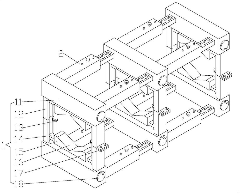 Bonding device with auxiliary clamping butt joint structure for ancient building restoration