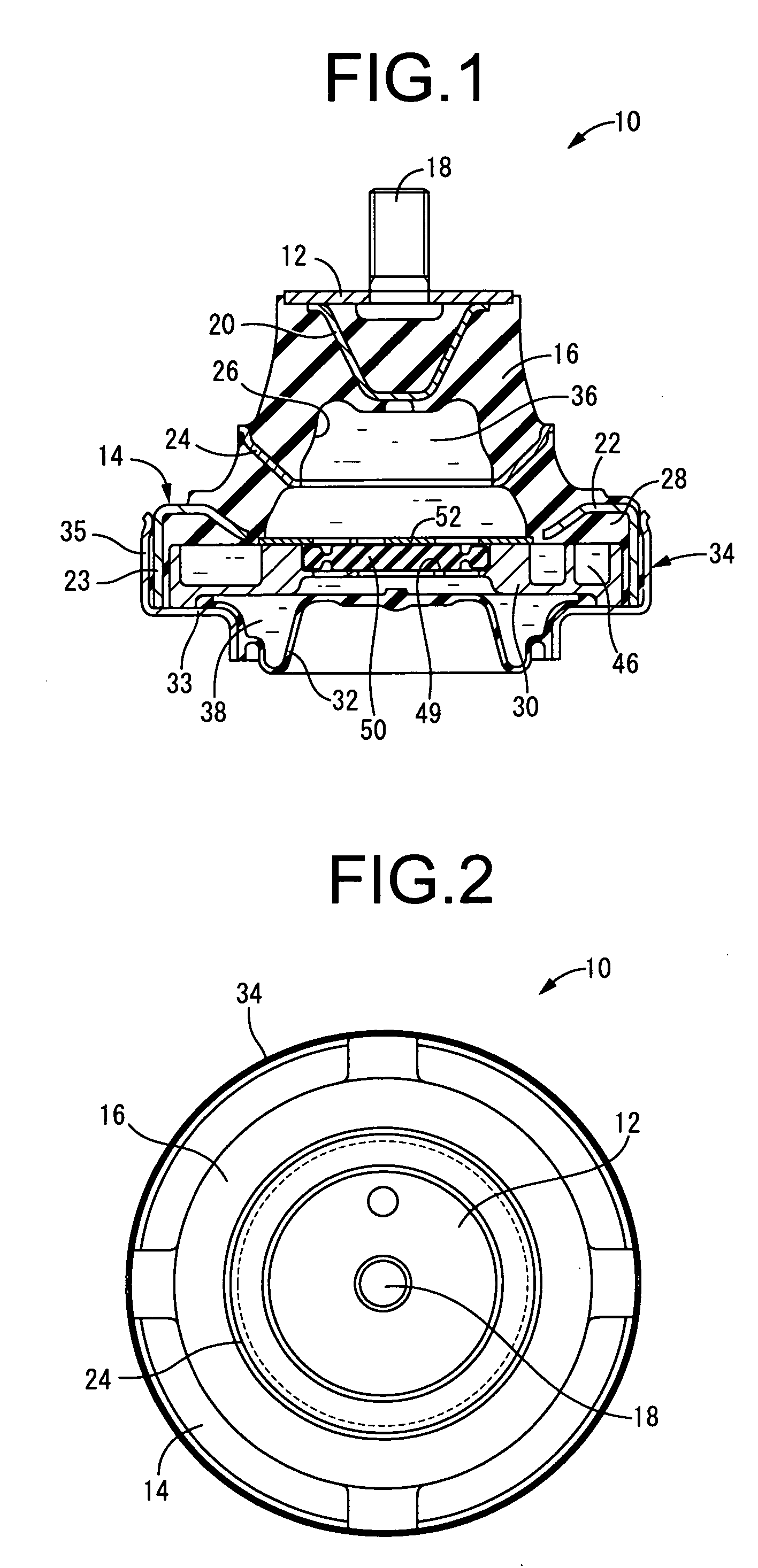 Fluid filled vibration damping device