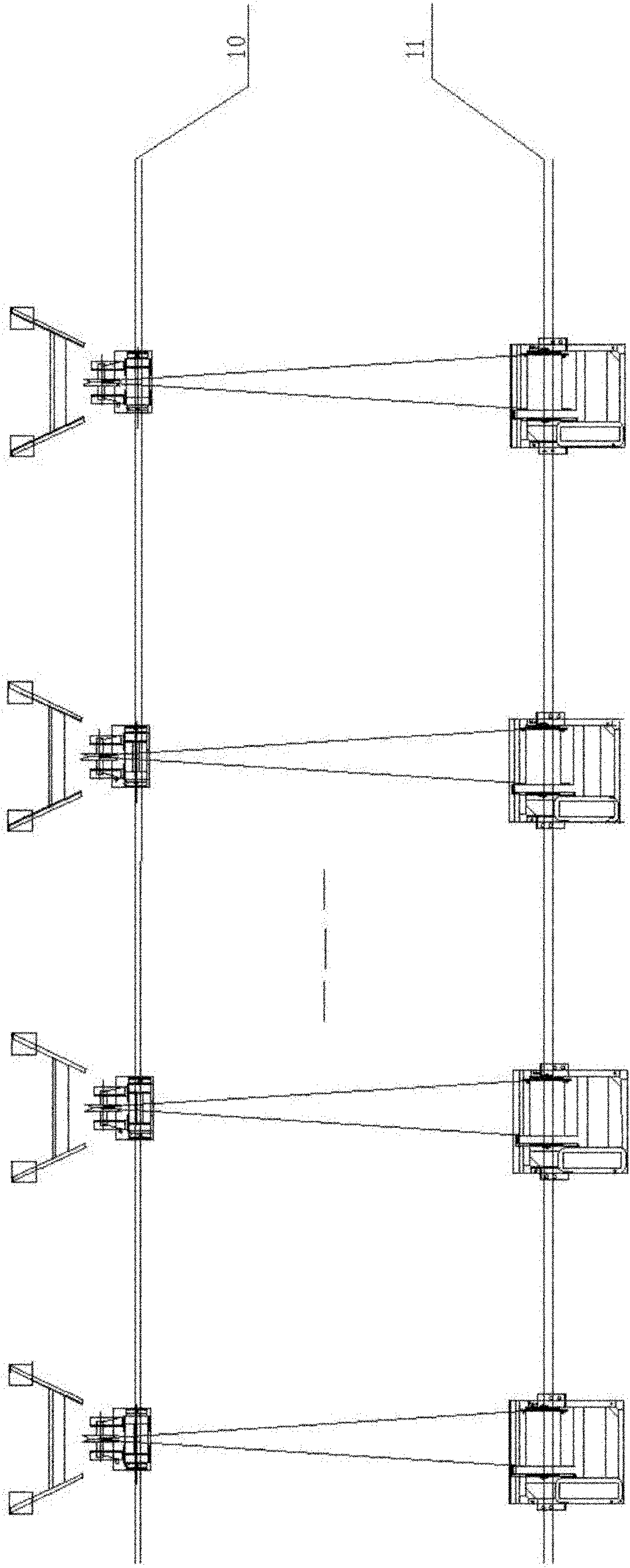 Multi-point loading and side-pulling testing apparatus for static tests on blades of large wind turbines