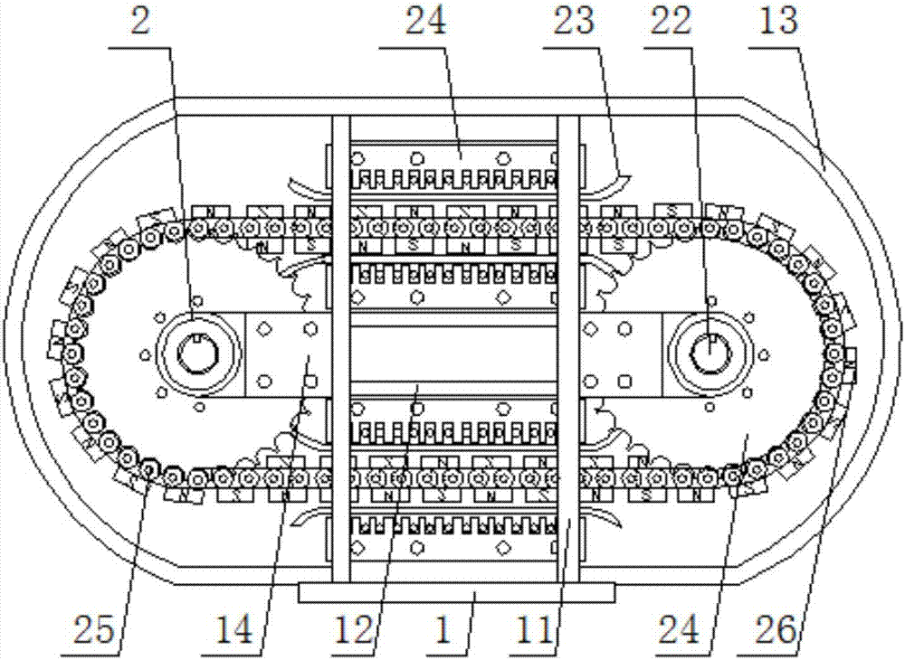 Straight stator generator of utilizing caterpillar drive excitation