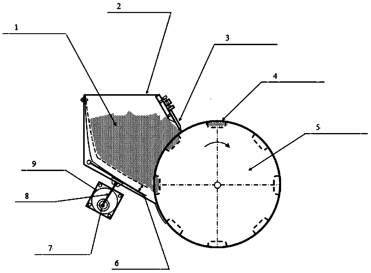 Device preventing raw material from blocking raw material box