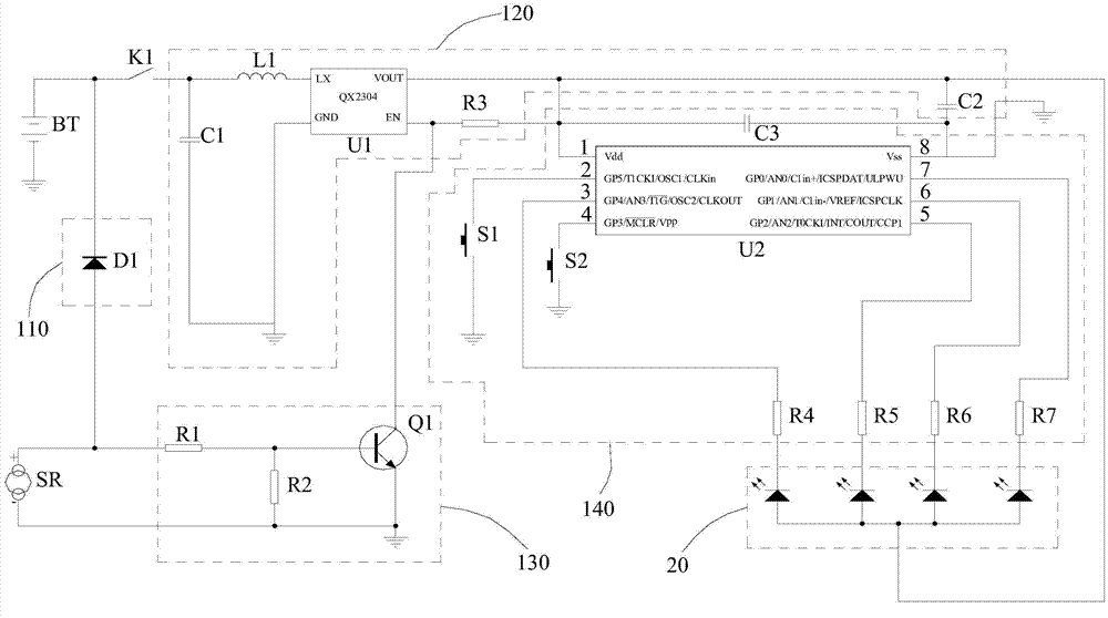 LED light string control circuit