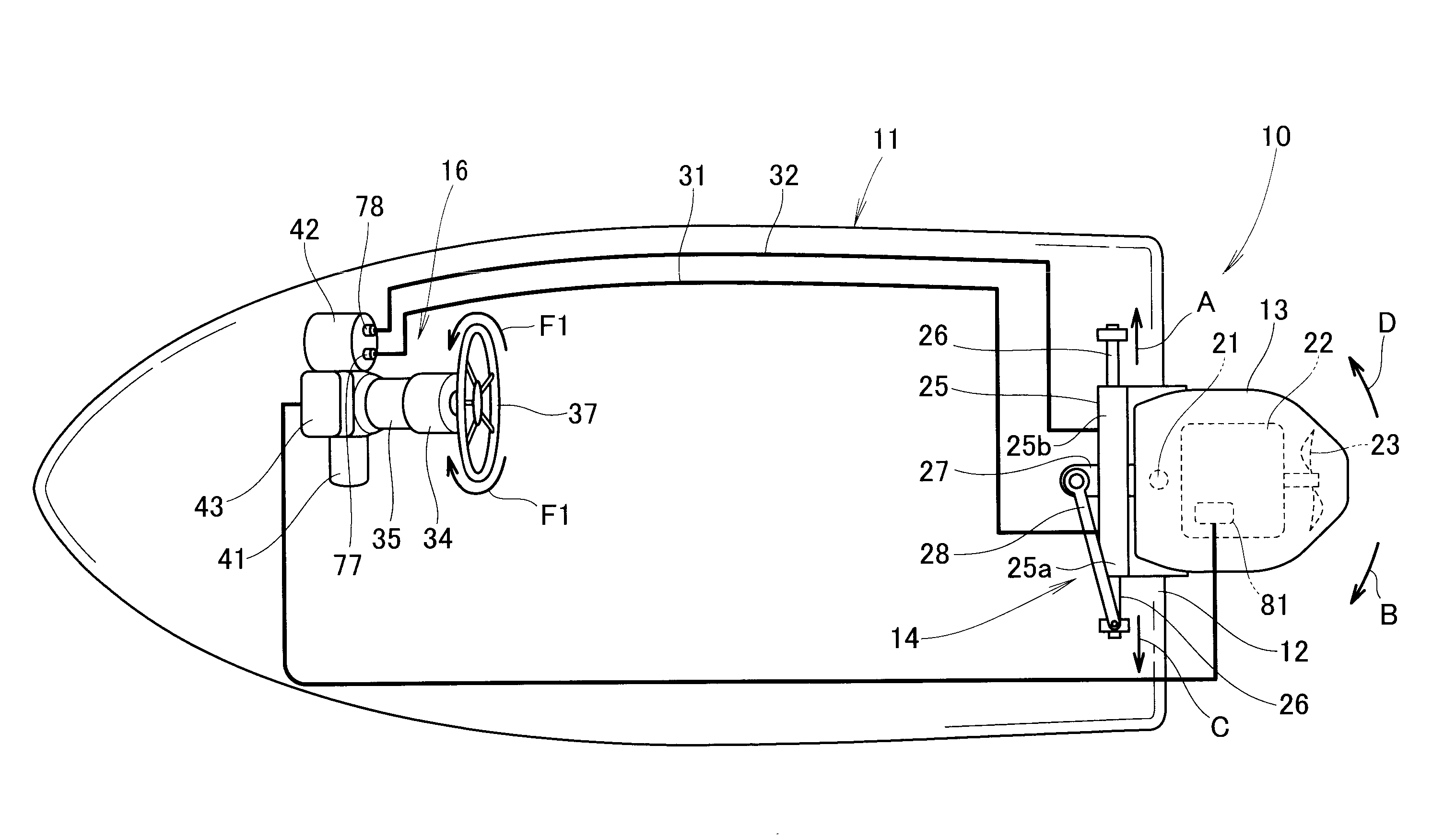 Steering device for outboard engine